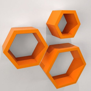 hardika furniture hexagon MDF Wall Shelf
