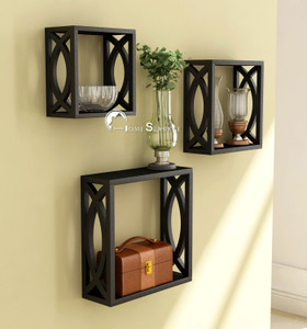 Home Sparkle Cubical Wooden Wall Shelf