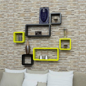 Onlineshoppee Cube Shape Floating MDF Wall Shelf
