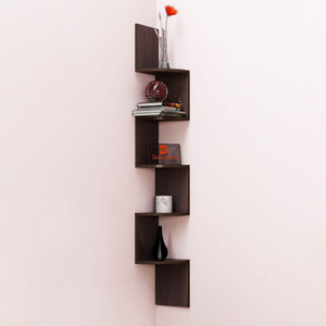 DriftingWood Zigzag Shape Corner Wooden Wall Shelf