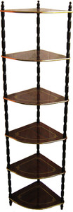 Loxia Detectable 6 Shelf Corner Rack Wooden Wall Shelf