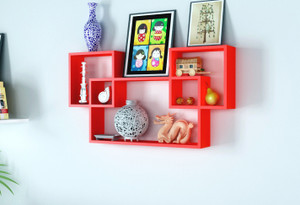 Home Sparkle Interconnected Wooden Wall Shelf