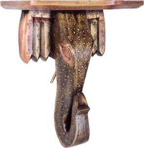 JaipurCrafts Decorative Antique Elephante Wooden Wall Shelf