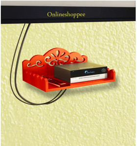 Onlineshoppee Set Top Box Holder cum Remote Organizer MDF Wall Shelf