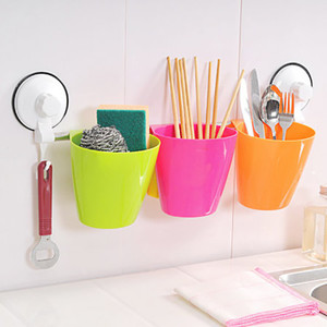 Inventure Retail Super Suction Home Bathroom Kitchen Rack Shelves Plastic Wall Shelf