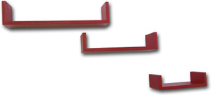 BM WOOD FURNITURE Bracket Wall Shelves - (Red) Wooden Wall Shelf