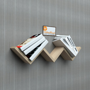 DriftingWood W Shaped Floating Wooden Wall Shelf