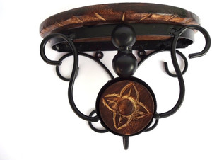 Woodpedlar Single Wooden, Iron Wall Shelf