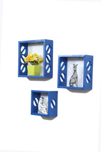 Importwala Blue 3 Circle wall shelves - Set of 3 MDF Wall Shelf