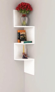 Home Sparkle Corner Rack Design Wooden Wall Shelf
