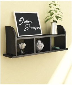 Onlineshoppee Beautiful Black Wooden Wall Shelves/Rack Wooden Wall Shelf