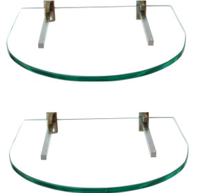 SDG Glass, Brass Wall Shelf