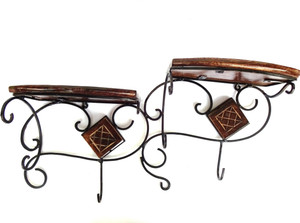 Woodpedlar Single Wooden, Iron Wall Shelf