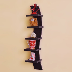 Usha Furniture Curve shape 5 tier Wooden Wall Shelf