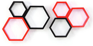 Custom Decor Hexagon Wooden Wall Shelf