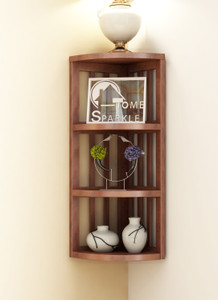 Home Sparkle Stripes Corner Wooden Wall Shelf
