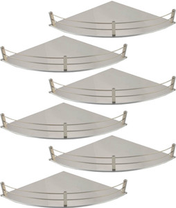 Doyours Doyours Set of 6 Stainless Steel 6x6 Inch Wall Corner Shelf Stainless Steel Wall Shelf