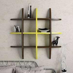 BM WOOD FURNITURE Globe Shep Multi Color Wooden Wall Shelf