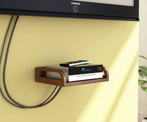 Onlineshoppee Set Top Box Holder cum Remote Organizer MDF Wall Shelf