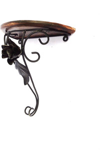 Woodpedlar Single Wooden, Iron Wall Shelf