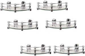 Royal Indian Craft 8 By 8 Inch Queen Bracket (Pack of 6) Glass Wall Shelf