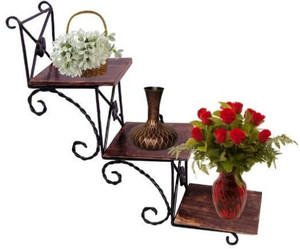 khan handicrafts Wooden, Iron Wall Shelf