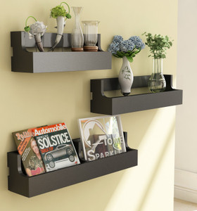 Home Sparkle Set of 3 Pocket MDF Wall Shelf
