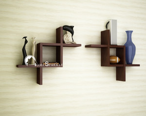 Home Sparkle Zig Zag Shaped Wooden Wall Shelf