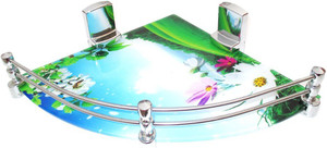 Royal Indian Craft Beautiful Nature Printed 12 Inch Glass Wall Shelf