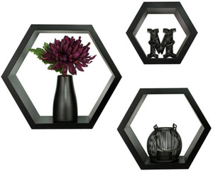 Homey Essense Floating Hexagon Shape MDF Wall Shelf