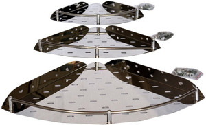Hallmarc Set of 3 Corner Shelves Stainless Steel Wall Shelf