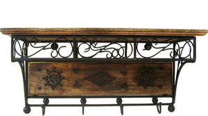 Acme Production Wooden, Iron Wall Shelf