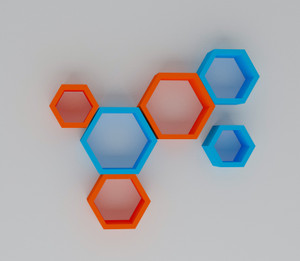 Wallz Art Hexagon Shape MDF Wall Shelf