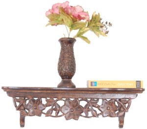 Onlineshoppee Hand Carved Wooden Wall Shelf