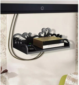 Onlineshoppee Set Top Box Holder cum Remote Organizer MDF Wall Shelf