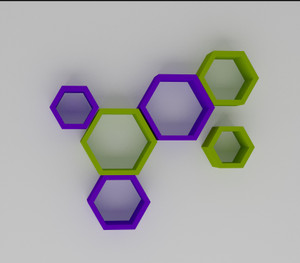 Wallz Art Hexagon Shape MDF Wall Shelf