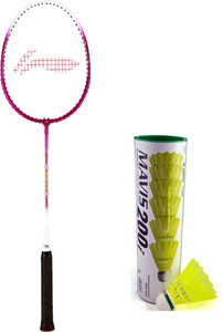 Li-Ning XP 708 Badminton Racket + 1 Mavis 200i Shuttlecock (Pack of 6 pc) G4 Strung
