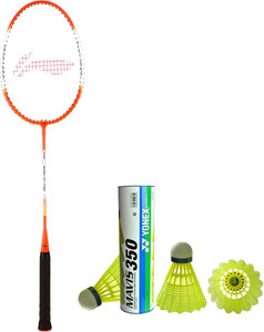 Li-Ning XP 709 Badminton Racket + 1 Mavis 350 Shuttlecock (Pack of 6 pc) G4 Strung