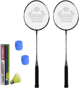 Cosco CBX-410 Badminton Kit- ( 2 Racket, 2 Grip, Aero 727 Nylon Shuttle Cock- Pack of 6 ) G5 Strung