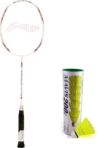 Li-Ning XP G-Tek-58 Badminton Racket + 1 Mavis 200i Shuttlecock (Pack of 6 pc) G4 Strung