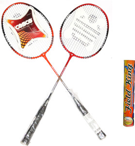 Cosco CB-95 Badminton Racket Pair With Field King Badminton Shuttle Cock ( Pack of 10 )- Badminton Kit G5 Strung