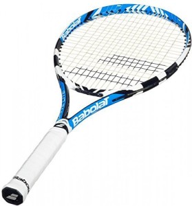 BABOLAT Drive Lite Blue and White Strung Tennis Racquet White