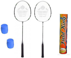 Cosco CBX-222 Badminton Kit- ( 2 Racket, 2 Grip and Field King Shuttle Cock- Pack of 10 ) G5 Strung