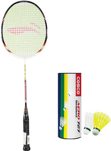 Li-Ning XP G-Tek-68 Badminton Racket + 1 Aero 727 Shuttlecock (Pack of 6 pc) G4 Strung
