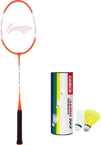 Li-Ning XP 709 Badminton Racket + 1 Aero 727 Shuttlecock (Pack of 6 pc) G4 Strung
