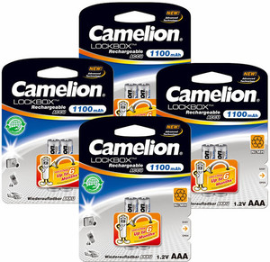 Camelion NH-AAA1100LBBP2 x 4 Packs Rechargeable Ni-MH Battery