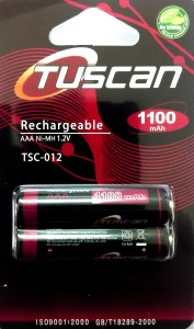 Tuscan AAA 1100mAh 1 Pack Rechargeable Ni-MH Battery