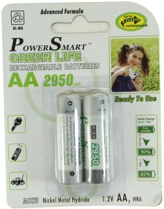 Power Smart Pack of 2 AA 2950mAh Rechargeable Ni-MH Battery