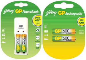 Godrej GP 1 Pack S 330 Charger With 2100 Mah & Aaa 600 Rechargeable Ni-MH Battery