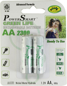 Power Smart Pack of 2 AA 2300mAh Ni-MH Rechargeable Ni-MH Battery